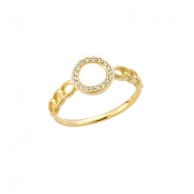 Silver ring 925° circle with white cubic zirconia