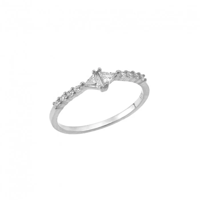 Silver ring 925° with white cubic zirconia