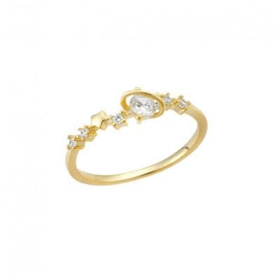 Silver ring 925° with white cubic zirconia