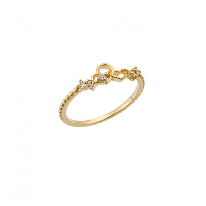 Silver ring 925° with hearts and white cubic zirconia