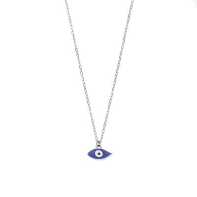 Silver necklace 925, Mataki blue with enamel