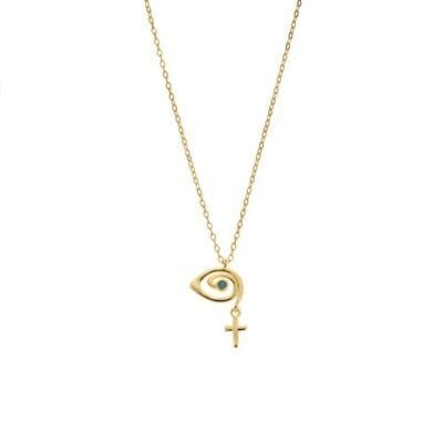Pendant Silver 925° Peephole Necklace with Pendant Cross