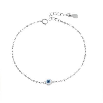 Bracelet Silver 925° peephole with white enamel