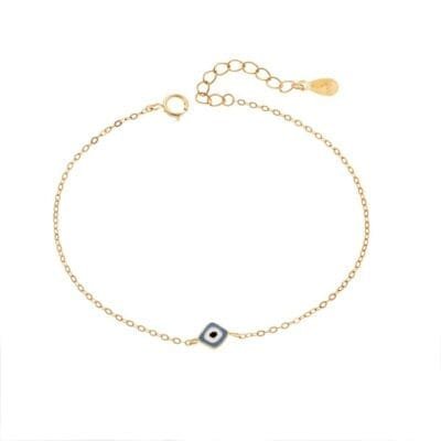 Bracelet Silver 925° Peephole with light blue enamel