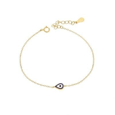 Bracelet Silver 925° Drop-shaped peephole with blue enamel