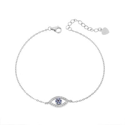 Βραχιόλι Ασήμι 925° με Ματάκι μπλε με ζιργκόν