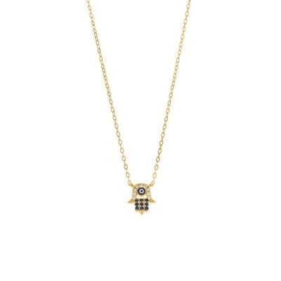 Pendant Silver 925° Blue Eye Necklace with Zircon