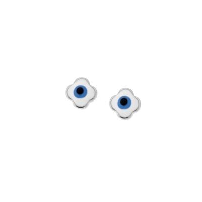 Earrings silver 925, eye with enamel