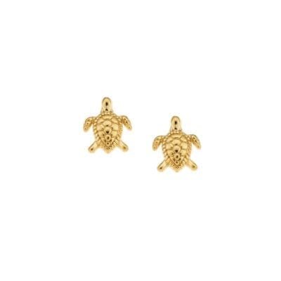 Gold plated silver earrings 925, turtle