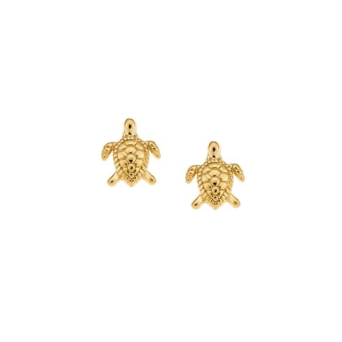 Gold plated silver earrings 925, turtle