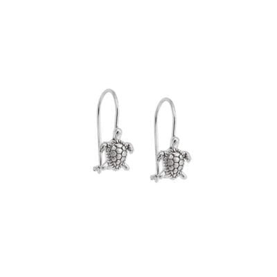 Earrings Hoops silver 925, turtle