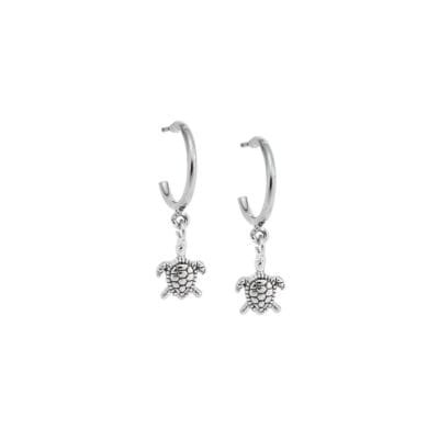 Earrings Hoops silver 925, turtle