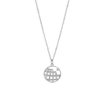 Silver necklace 925 with white cubic zirconia