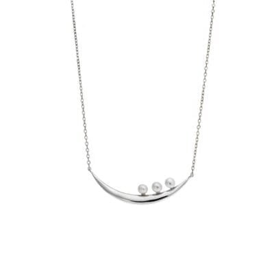 Silver necklace 925, with pearls