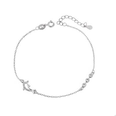 Bracelet Silver 925° dolphin with white zircon