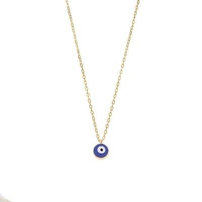 Silver 925 Gold Plated necklace, Mataki blue with enamel