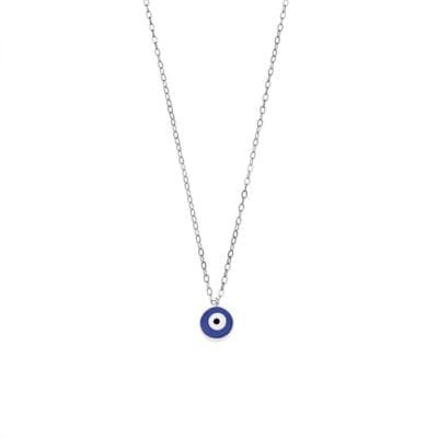 Silver necklace 925, Mataki blue with enamel