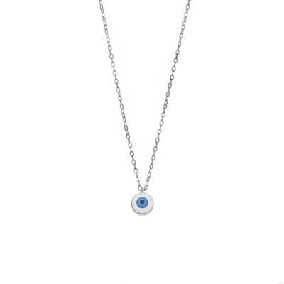 Silver necklace 925, Mataki white with enamel