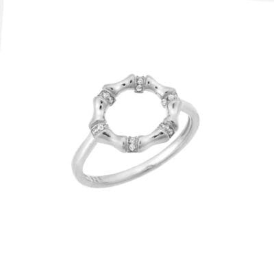 Silver ring 925° polygon with white cubic zirconia