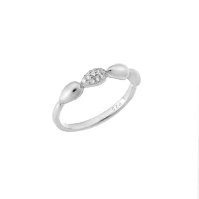 Silver ring 925° with white cubic zirconia
