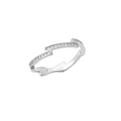 Sterling silver ring 925, white cubic zirconia ring