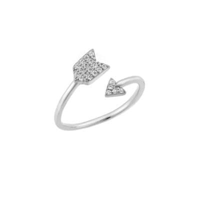 Δαχτυλίδι Ασήμι 925° βέλος με λευκά ζιργκόν