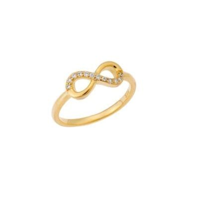 Δαχτυλίδι Ασήμι 925° άπειρο με λευκά ζιργκόν