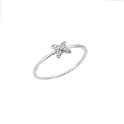 Silver ring 925° with white cubic zirconia