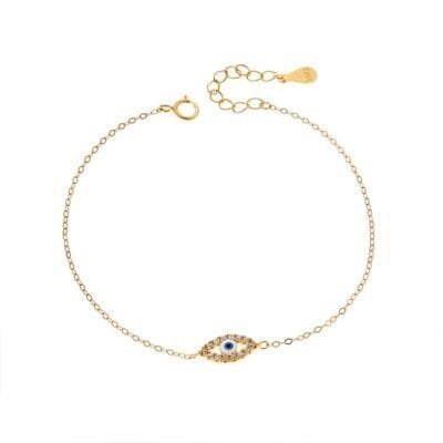 Βραχιόλι Ασήμι 925° με Ματάκι με σμάλτο και ζιργκόν