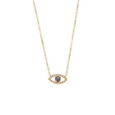 Necklace Silver 925° Pendant with Peephole with Zircon