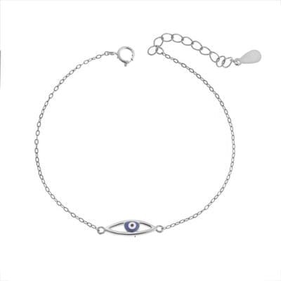Βραχιόλι Ασήμι 925° με μάτι μπλε