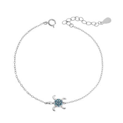 Βραχιόλι Ασήμι 925° με Χελώνα με Τιρκουάζ πέτρες