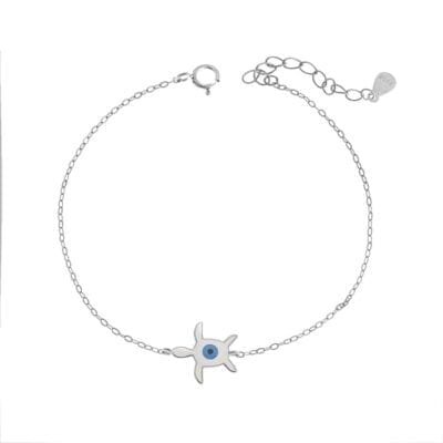 Βραχιόλι Ασήμι 925° με Χελώνα με μάτι