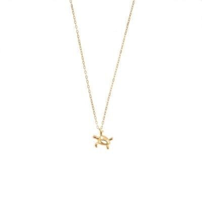 Gold plated silver necklace 925, turtle