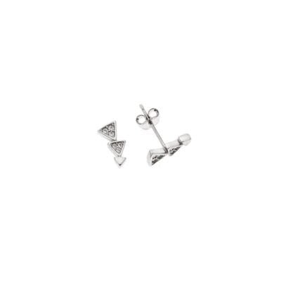 Earrings Silver 925° Studded with triangles with white cubic zirconia