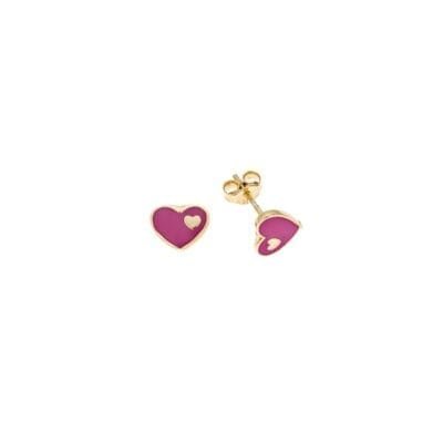Earrings Silver 925° with pink heart