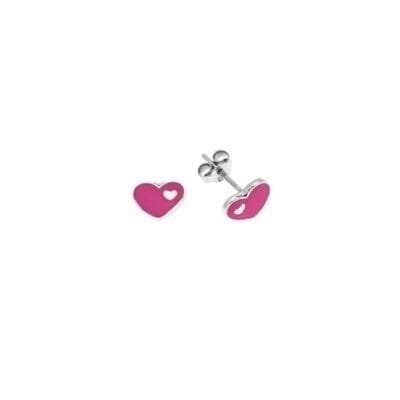 Earrings Silver 925° with pink heart