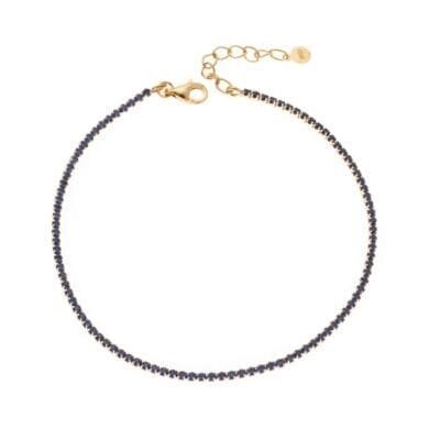 Gold plated silver bracelet 925, Riviera with red cubic zirconia