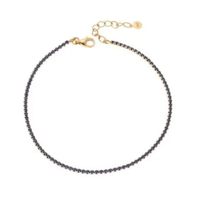 Gold plated silver bracelet 925, Riviera with red cubic zirconia