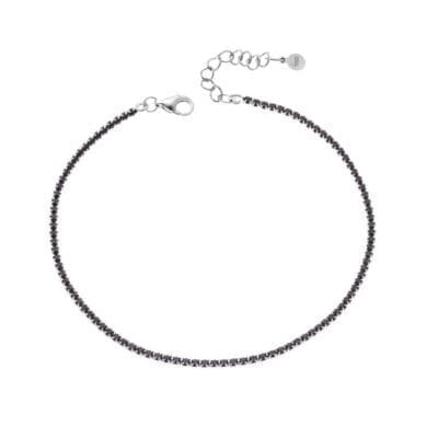 Bracelet made of silver 925, Riviera with black cubic zirconia
