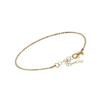 Gold plated silver bracelet 925, flexible rod
