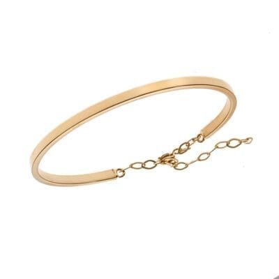 Gold plated silver bracelet 925, thin cuff