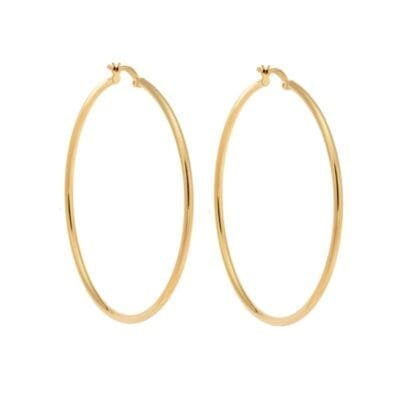 Women's earrings of gold plated silver 925, hoop