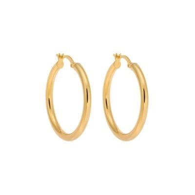 Women's earrings of gold plated silver 925, hoop