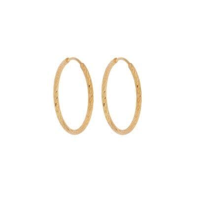 Women's earrings of gold plated silver 925, hoop
