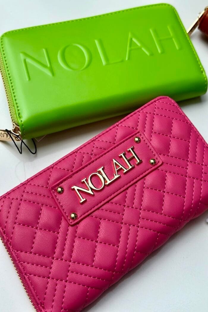 Nolah wallet with quilted logo