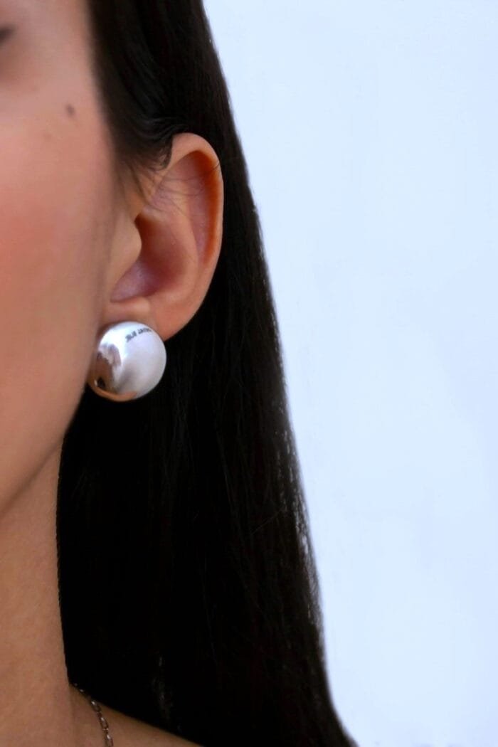 Earrings Silver 925° Studded with Button