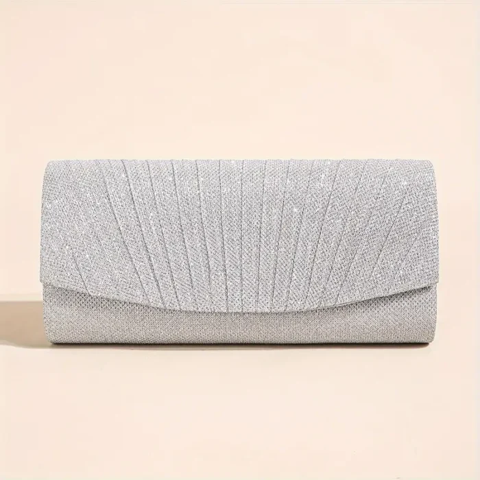 Purse Clutch - Clutch with strass in silver color