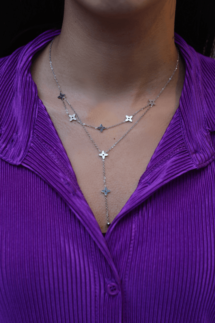 Stainless Steel Chain Necklace with front detail and crosses