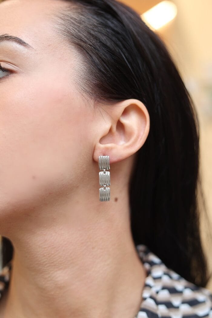 Earrings Silver 925° Pendant with squares